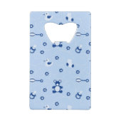 男の赤ちゃんのキルトパターン クレジットカード栓抜き (裏面)