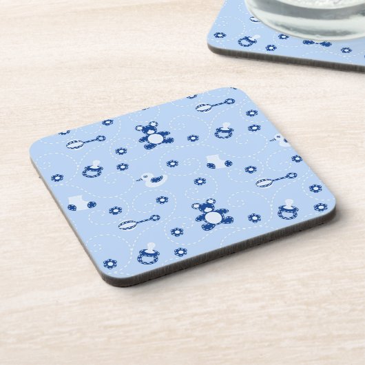 男の赤ちゃんのキルトパターン コースター (左側)