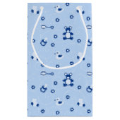 男の赤ちゃんのキルトパターン スモールペーパーバッグ (裏面)