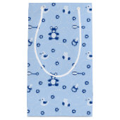 男の赤ちゃんのキルトパターン スモールペーパーバッグ (正面)