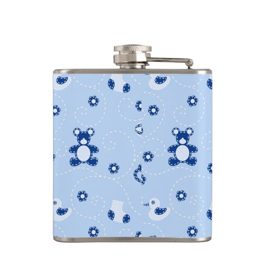 男の赤ちゃんのキルトパターン フラスク (裏面)