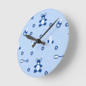 男の赤ちゃんのキルトパターン ラウンド壁時計 (傾斜)