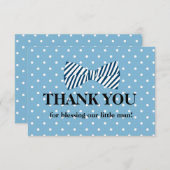男の赤ちゃんのサンキューカード、小さい人のちょうネクタイ サンキューカード (正面/裏面)