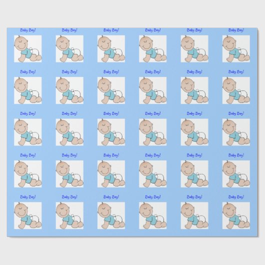 男の赤ちゃんのシャワーのギフト用包装紙 ラッピングペーパー (フラット)