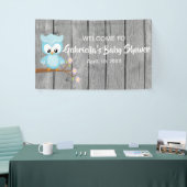 男の赤ちゃんのシャワーのフクロウの旗はだれであるか見て下さい 横断幕 (トレードショー)