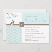 男の赤ちゃんのシャワーの招待状-母およびベビーのバニー 招待状 (正面)