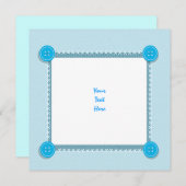 男の赤ちゃんのシャワーの発表のブランク 招待状 (正面/裏面)