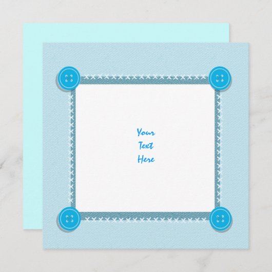 男の赤ちゃんのシャワーの発表のブランク 招待状 (正面/裏面)