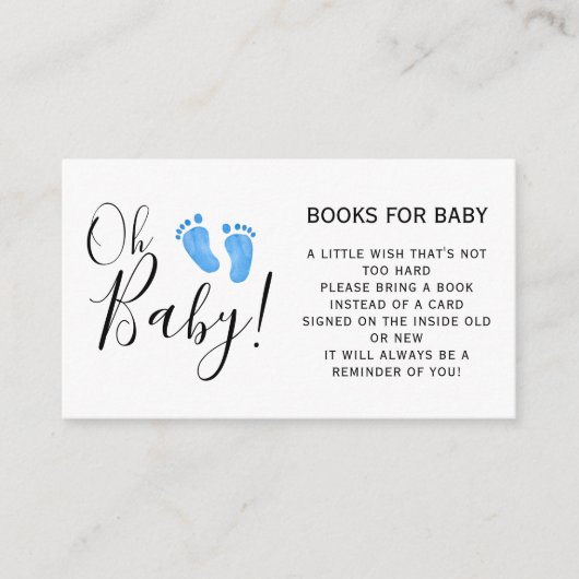 男の赤ちゃんのシャワーエンクロージャカード用の本 エンクロージャーカード (正面)