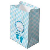 男の赤ちゃんのシャワー、それは男の子です ミディアムペーパーバッグ (正面アングル)