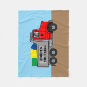 男の赤ちゃんのトラック運転サービスの写真名の個人設定 フリースブランケット (正面)