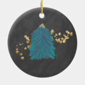 男の赤ちゃんのパーソナライズされた初めてのクリスマス セラミックオーナメント (裏面)