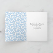 男の赤ちゃんのフットプリントおめでとう カード (内部)