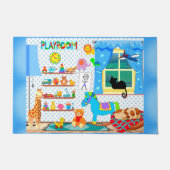 男の赤ちゃんのプレイルームフォーマット ドアマット (正面)