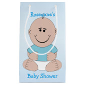 男の赤ちゃんのベビーシャワー スモールペーパーバッグ (正面)