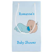 男の赤ちゃんのベビーシャワー スモールペーパーバッグ (正面)