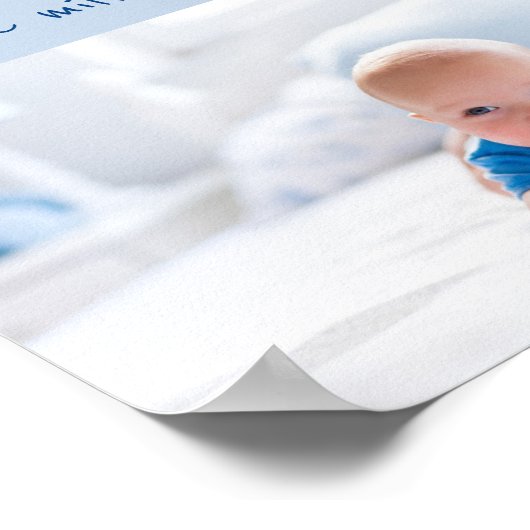 男の赤ちゃんの写真と可愛い言葉 ポスター (角)