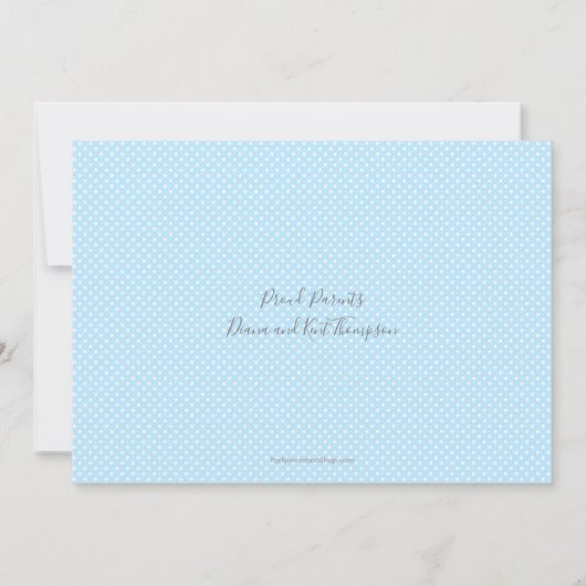 男の赤ちゃんの写真の誕生のお知らせ (裏面)