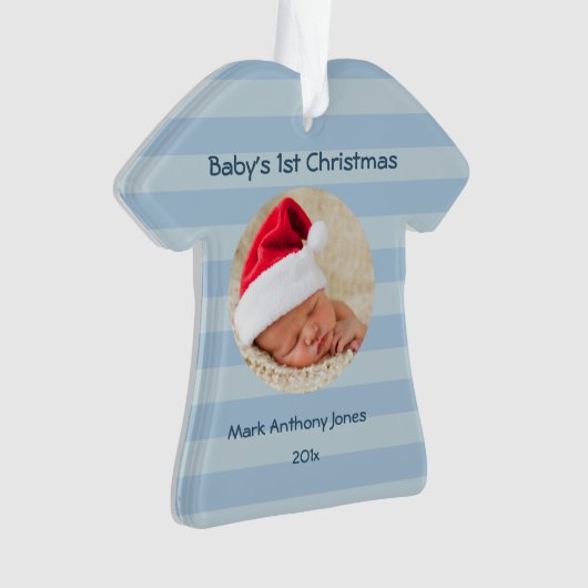 男の赤ちゃんの初めてのクリスマスのアクリルのオーナメント オーナメント (正面)