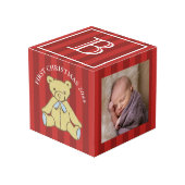 男の赤ちゃんの初めてのクリスマスのパーソナライズな写真 フォトキューブ (正面アングル)