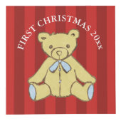 男の赤ちゃんの初めてのクリスマスのパーソナライズな写真 フォトキューブ (正面)