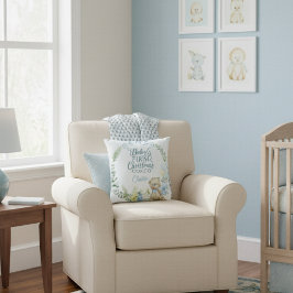 男の赤ちゃんの初めてのクリスマスパーソナライズされた名(写真) クッション