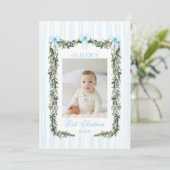 男の赤ちゃんの初めてのクリスマスフォトカード カード (スタンド正面)