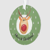 男の赤ちゃんの初めてのクリスマスルドルフの木(名前) オーナメント (正面)