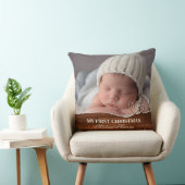 男の赤ちゃんの初めてのクリスマス誕生の詳細と写真 クッション (椅子)