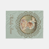 男の赤ちゃんの子供のイエス・キリストの鳩のハローの装飾的なボーダー フリースブランケット (正面(横))