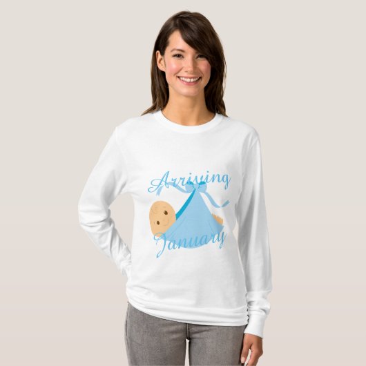 男の赤ちゃんの当然の妊婦のなTシャツのデザインをカスタマイズ Tシャツ (正面フル)