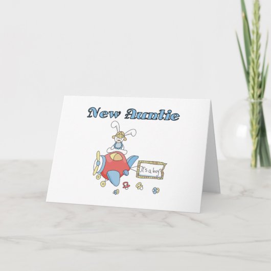男の赤ちゃんの新しい伯母さん カード (正面)