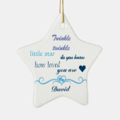 、男の赤ちゃんの星カスタマイズ セラミックオーナメント (右)