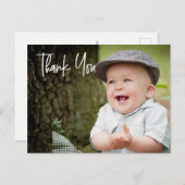 男の赤ちゃんの最初の誕生日パーティフォトカスタム ポストカード (正面/裏面)