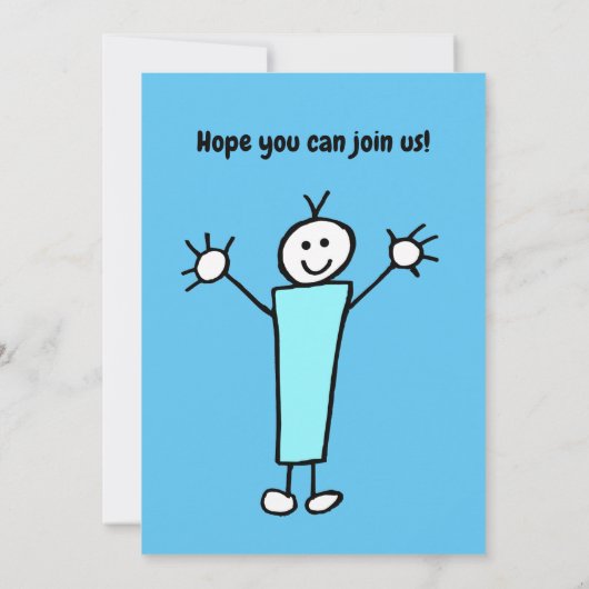 男の赤ちゃんの最初の誕生日パーティーの招待 招待状 (裏面)