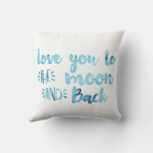 男の赤ちゃんの水の色を愛する月と背中 クッション (裏面)