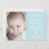 男の赤ちゃんの発表かサンキューカード サンキューカード (正面)