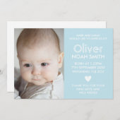 男の赤ちゃんの発表かサンキューカード サンキューカード (正面/裏面)