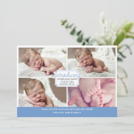 男の赤ちゃんの発表かサンキューカード サンキューカード (スタンド正面)