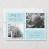 男の赤ちゃんの発表 案内状 (正面)