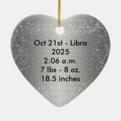 男の赤ちゃんの第1クリスマス-ハート形のオーナメント セラミックオーナメント (裏面)