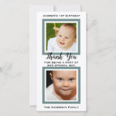 男の赤ちゃんの第1誕生日は感謝していしています サンキューカード (正面)