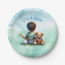 男の赤ちゃんの色と彼のテディベア赤ちゃんシャワー