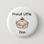 男の赤ちゃんの誇り高く小さいフィン 缶バッジ (正面)