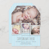 男の赤ちゃんの誕生の発表をもたらすこと 案内状 (正面/裏面)