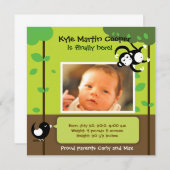 男の赤ちゃんの誕生の発表 案内状 (正面/裏面)