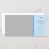 男の赤ちゃんの足跡の写真の誕生の発表 案内状 (正面/裏面)