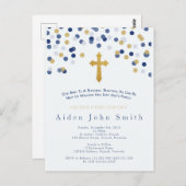 男の赤ちゃんの金ゴールドの洗礼 ポストカード (正面/裏面)