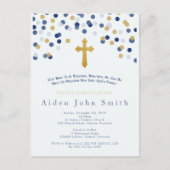 男の赤ちゃんの金ゴールドの洗礼 ポストカード (正面)