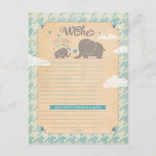 男の赤ちゃんの願い – Elephantアドバイスカード アドバイスカード (正面)